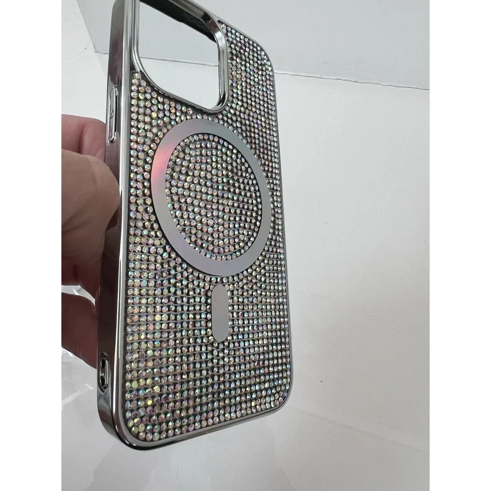 Los Angeles Boutique Luxury Rhinestone Iridescent iPhone 13 Pro Case Magsafe NEW